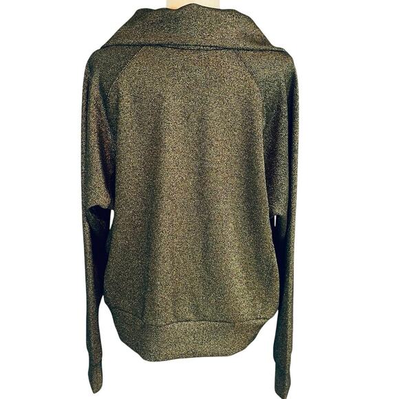 Spanx Airessentials Shine Half-Zip Sweatshirt Black Gold Women's XL NWT - Picture 5 of 13